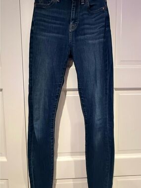 7 For All Mankind Dark Blue High Waist Skinny Jeans